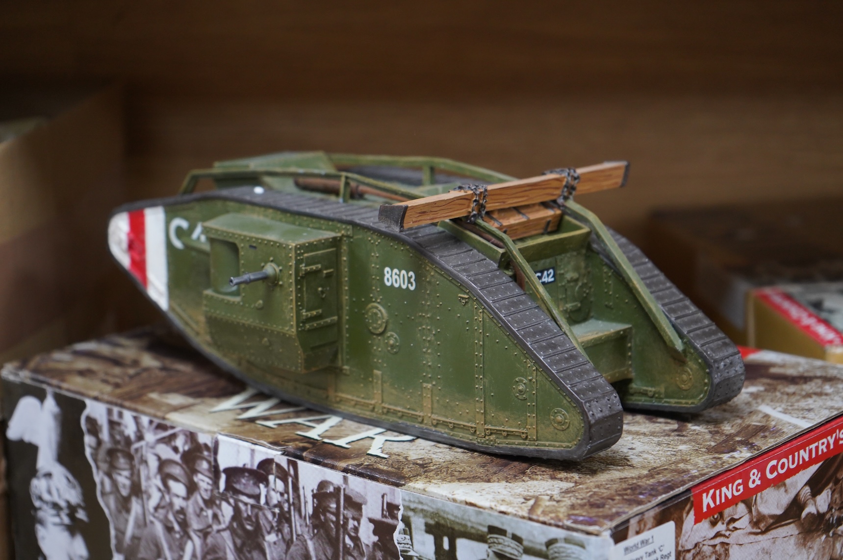 A boxed King & Country First World War Mk.IV Heavy Tank ‘C’ Squadron Royal Tank Regt. (FW49), from The Great War series